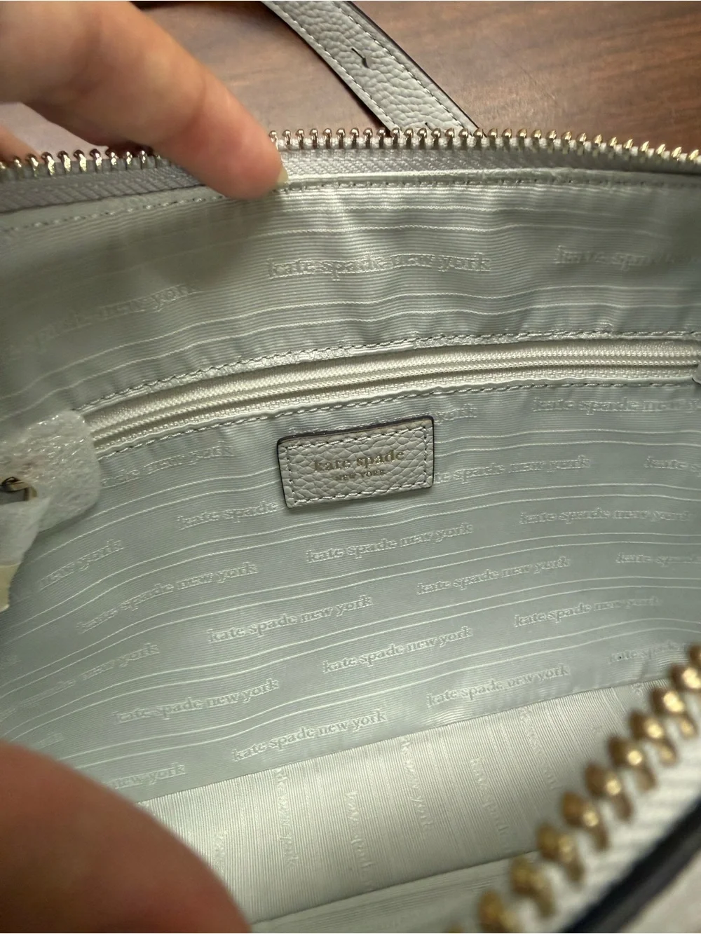 kate spade White Pebbled Leather Crossbody Bag with Gold Hardware